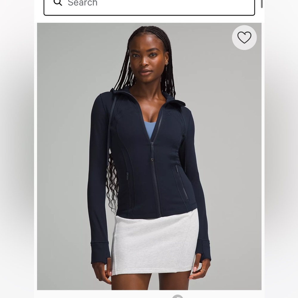 Lululemon casual define nulu fabric jacket in navy like new size 8